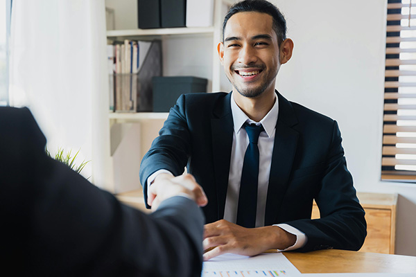 Handshake with man in suit